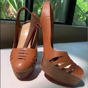Brown Leather Christian Louboutin Pumps Size: 37